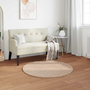 Vidaxl nep konijnenbont tapijt olite taupe ø 80 cm polyester