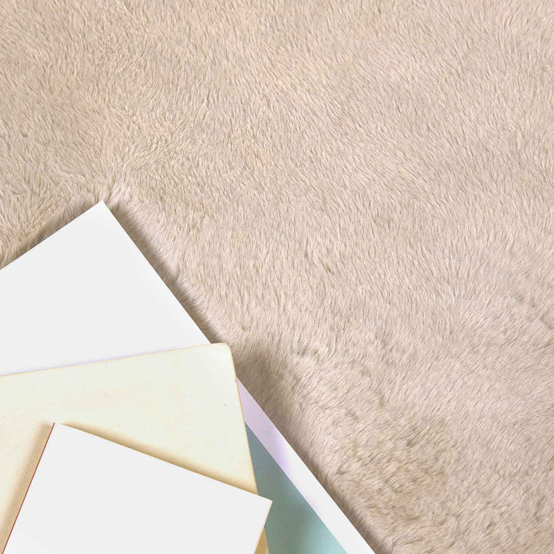 Load image into Gallery viewer, Vidaxl nep konijnenbont tapijt olite taupe 50 x 80 cm polyester
