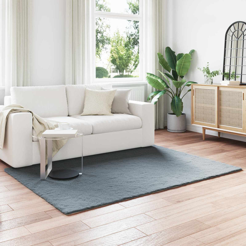 Load image into Gallery viewer, Vidaxl nep konijnenbont tapijt olite antraciet 120 x 170 cm polyester
