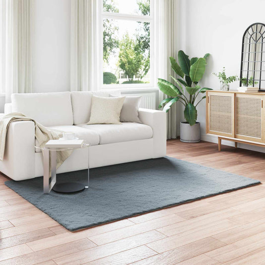 Vidaxl nep konijnenbont tapijt olite antraciet 140 x 200 cm polyester