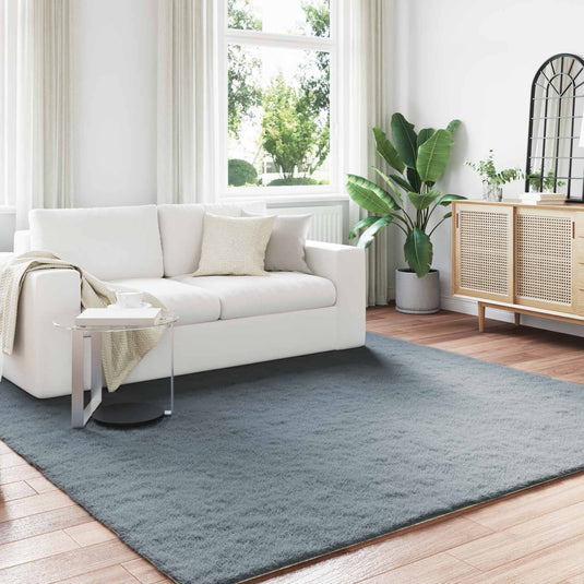 Vidaxl nep konijnenbont tapijt olite antraciet 240 x 240 cm polyester