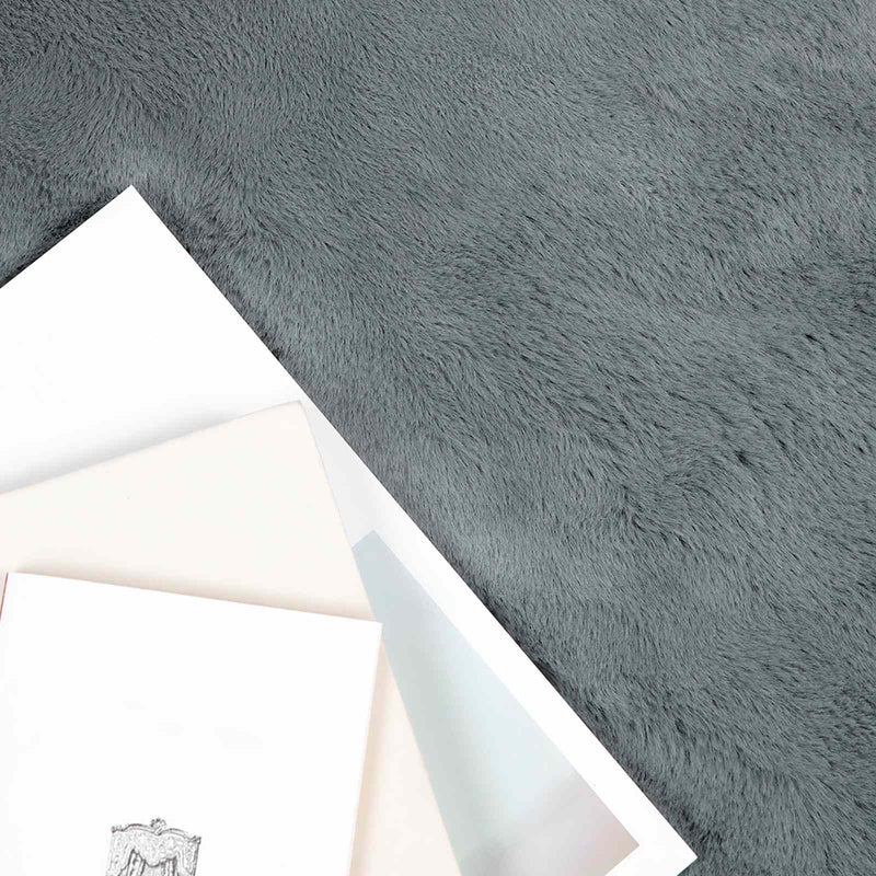 Load image into Gallery viewer, Vidaxl nep konijnenbont tapijt olite antraciet ø 100 cm polyester
