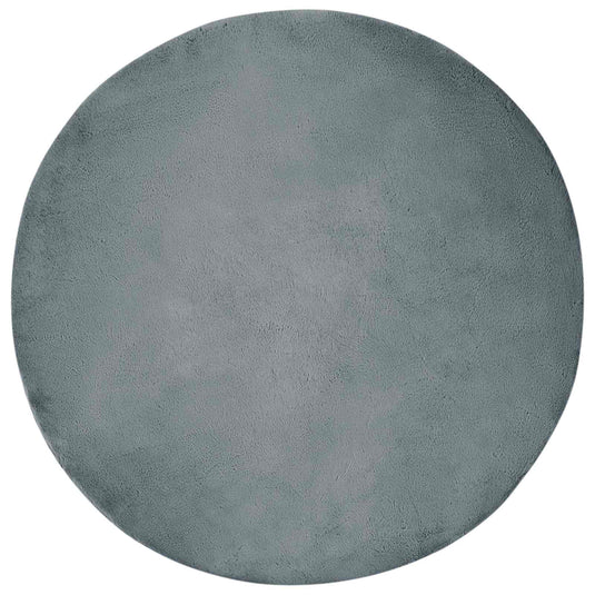 Vidaxl nep konijnenbont tapijt olite antraciet ø 100 cm polyester
