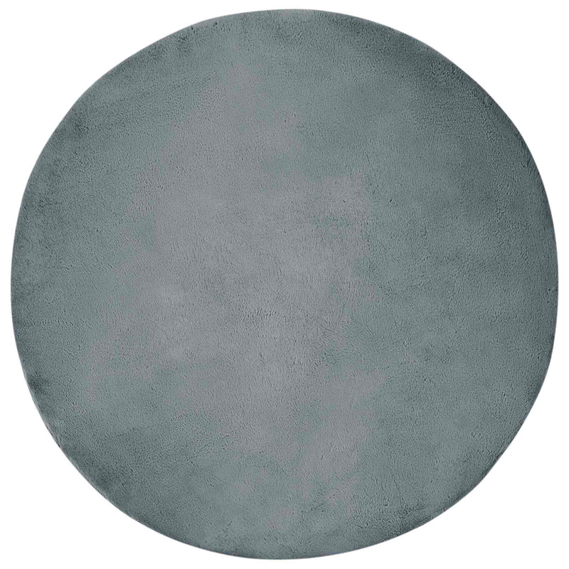 Load image into Gallery viewer, Vidaxl nep konijnenbont tapijt olite antraciet ø 160 cm polyester
