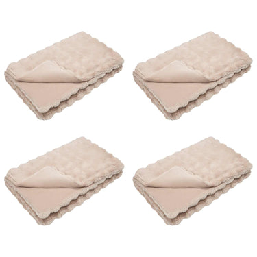 Vidaxl neppels konijnenbont deken olite 4 pcs beige 150 x 220 cm