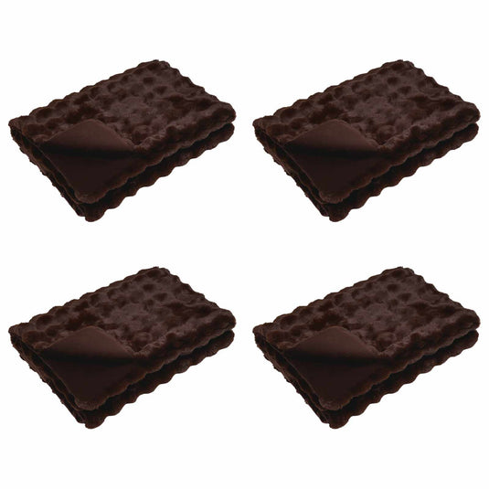 Vidaxl neppels konijnenbont deken olite 4 pcs kameel 150 x 220 cm
