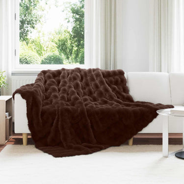 Vidaxl neppels konijnenbont deken olite 4 pcs kameel 220 x 240 cm