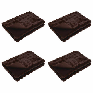 Vidaxl neppels konijnenbont deken olite 4 pcs kameel 220 x 240 cm