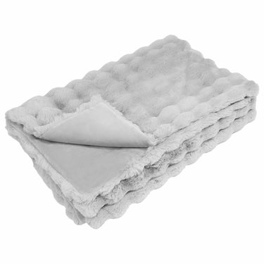 Vidaxl neppels konijnenbont deken olite grijs 240 x 270 cm polyester