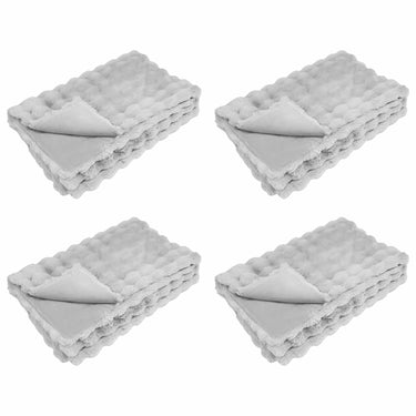 Vidaxl neppels konijnenbont deken olite 4 pcs grijs 150 x 220 cm