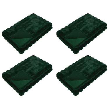 Vidaxl neppels konijnenbont deken olite 4 pcs donkergroen 220 x 240 cm