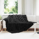Vidaxl neppels konijnenbont deken olite zwart 240 x 270 cm polyester