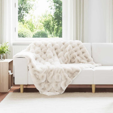 Vidaxl neppels konijnenbont deken olite wit 130 x 150 cm polyester