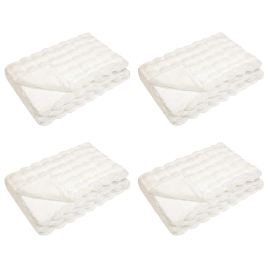 Vidaxl neppels konijnenbont deken olite 4 pcs wit 150 x 220 cm