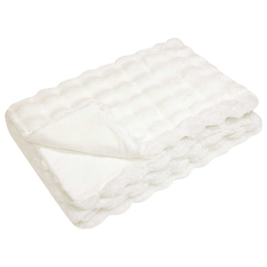 Vidaxl neppels konijnenbont deken olite 4 pcs wit 220 x 240 cm