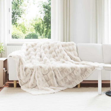 Vidaxl neppels konijnenbont deken olite 4 pcs wit 240 x 270 cm