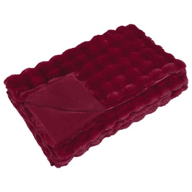 Vidaxl neppels konijnenbont deken olite bordeaux rood 240 x 270 cm