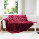 Vidaxl neppels konijnenbont deken olite 4 pcs bordeaux rood polyester