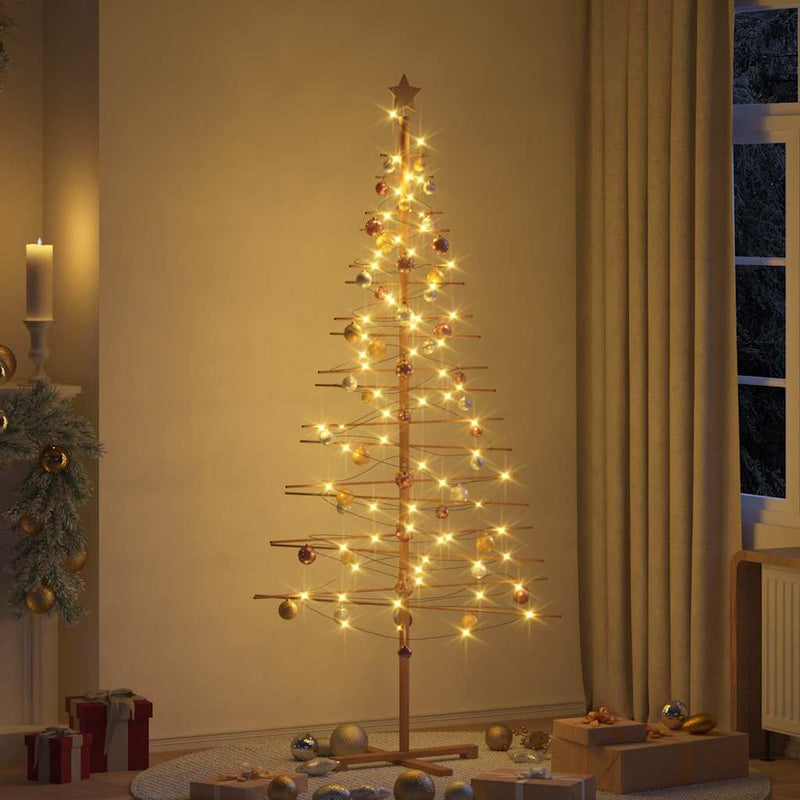 Load image into Gallery viewer, Vidaxl houten kerstboom met standaard bruin 210 cm bamboe
