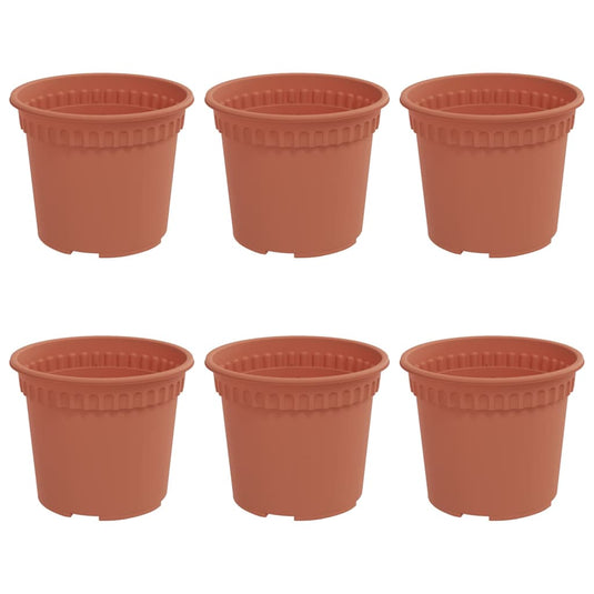 Vidaxl ronde bloempot 6 pcs baksteenrood ø 12,5 x 10 cm kunststof