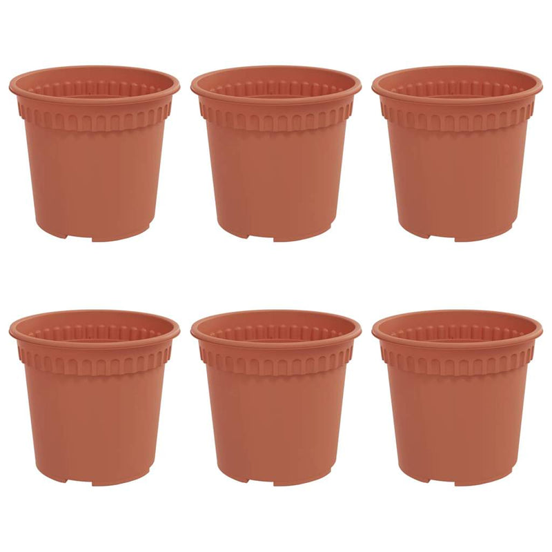 Load image into Gallery viewer, Vidaxl ronde bloempot 6 pcs baksteenrood ø 15 x 12 cm kunststof
