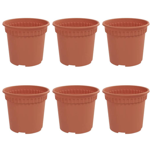 Vidaxl ronde bloempot 6 pcs baksteenrood ø 15 x 12 cm kunststof