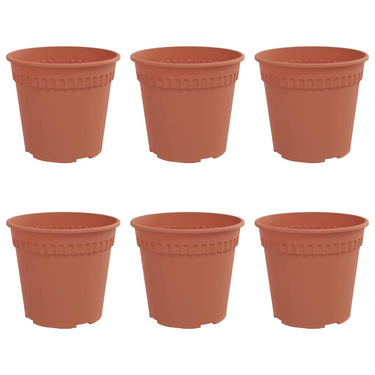 Vidaxl ronde bloempot 6 pcs baksteenrood ø 17 x 14 cm kunststof