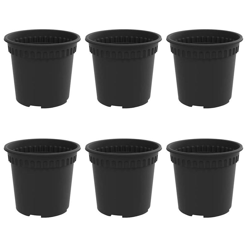 Load image into Gallery viewer, Vidaxl ronde bloempot 6 pcs zwart ø 15 x 12 cm kunststof
