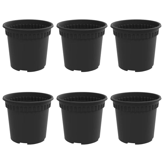 Vidaxl ronde bloempot 6 pcs zwart ø 15 x 12 cm kunststof