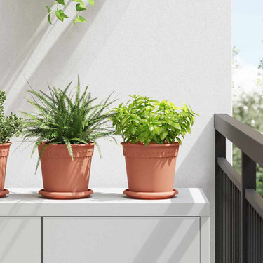 Vidaxl ronde bloempot 24 pcs baksteenrood ø 17 x 14 cm kunststof