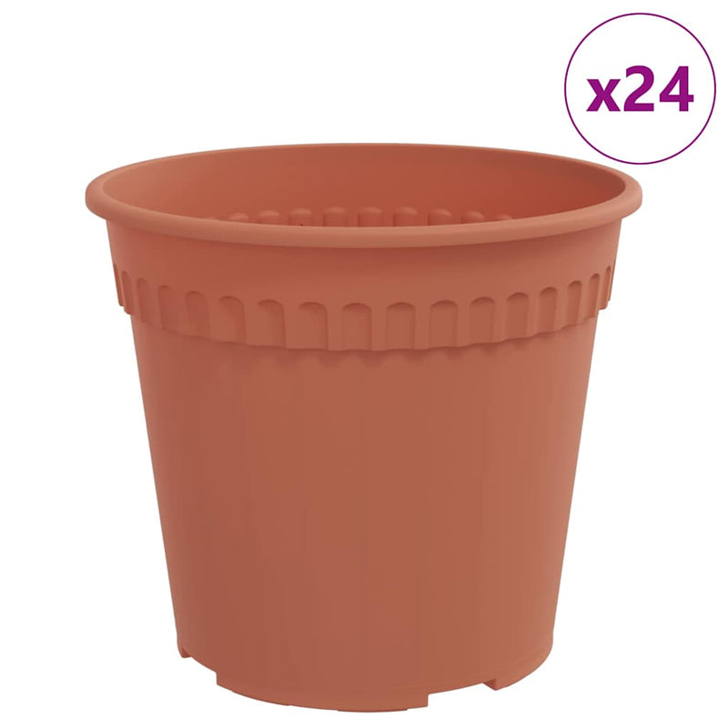 Load image into Gallery viewer, Vidaxl ronde bloempot 24 pcs baksteenrood ø 19 x 16 cm kunststof
