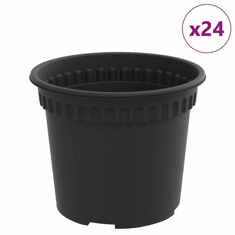 Load image into Gallery viewer, Vidaxl ronde bloempot 24 pcs zwart ø 12,5 x 10 cm kunststof
