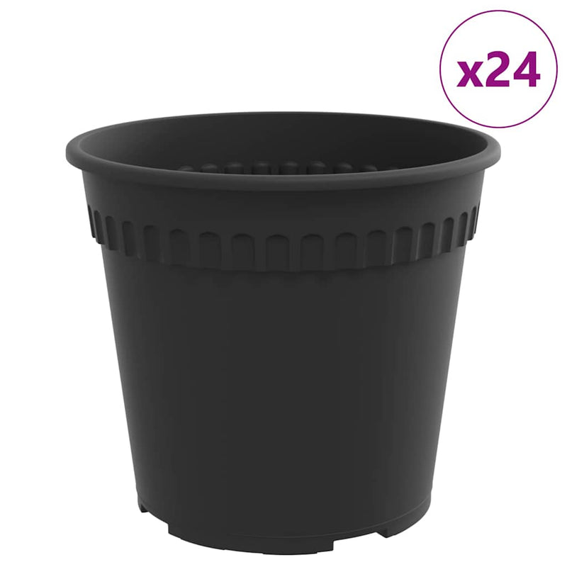 Load image into Gallery viewer, Vidaxl ronde bloempot 24 pcs zwart ø 19 x 16 cm kunststof
