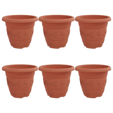 Vidaxl ronde bloempot 6 pcs baksteenrood ø 26 x 21.5 cm kunststof