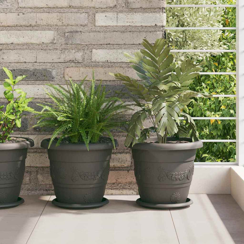 Load image into Gallery viewer, Vidaxl ronde bloempot 6 pcs zwart ø 26 x 21.5 cm kunststof

