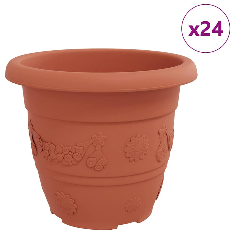 Load image into Gallery viewer, Vidaxl ronde bloempot 24 pcs baksteenrood ø 26 x 21.5 cm kunststof
