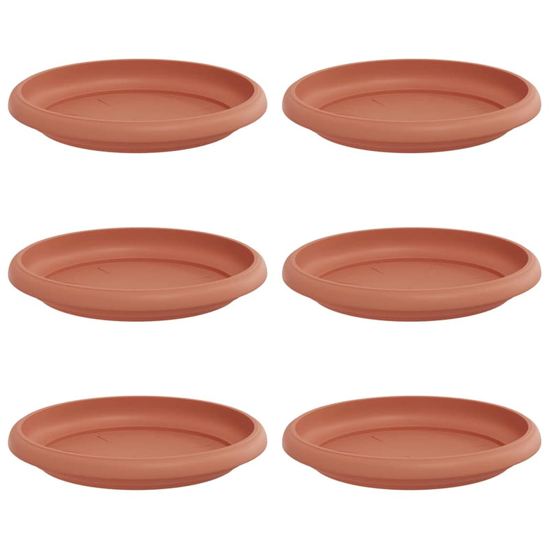 Load image into Gallery viewer, Vidaxl ronde bloemenschalen 6 pcs baksteenrood ø 14 x 2 cm kunststof
