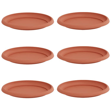 Vidaxl ronde bloemenschalen 6 pcs baksteenrood ø 23,5 x 2,5 cm