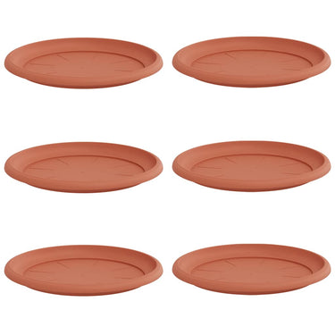 Vidaxl ronde bloemenschalen 6 pcs baksteenrood ø 27 x 2,5 cm kunststof