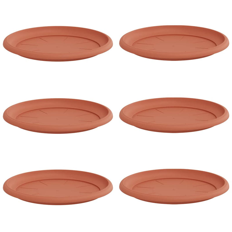 Load image into Gallery viewer, Vidaxl ronde bloemenschalen 6 pcs baksteenrood ø 27 x 2,5 cm kunststof

