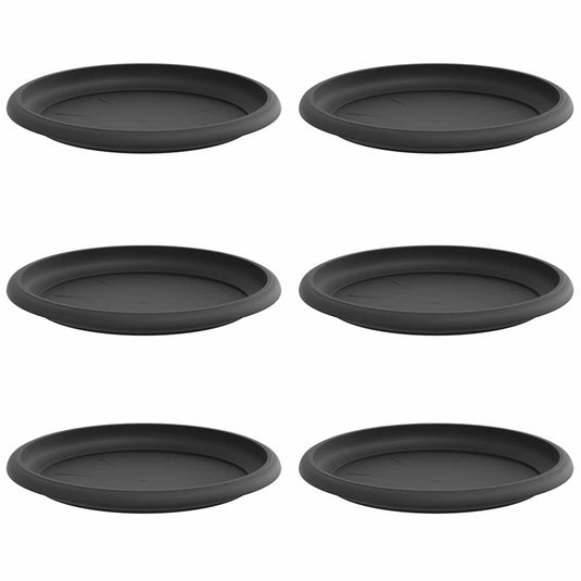 Vidaxl ronde bloemenschalen 6 pcs zwart ø 19 x 2 cm kunststof