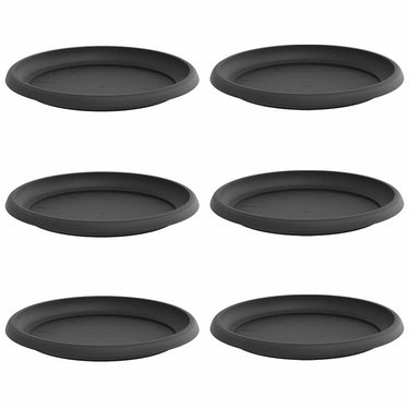 Vidaxl ronde bloemenschalen 6 pcs zwart ø 14 x 2 cm kunststof
