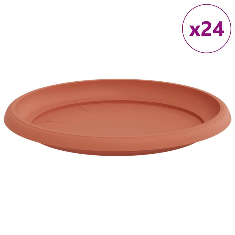 Load image into Gallery viewer, Vidaxl ronde bloemenschalen 24 pcs baksteenrood ø 23,5 x 2,5 cm
