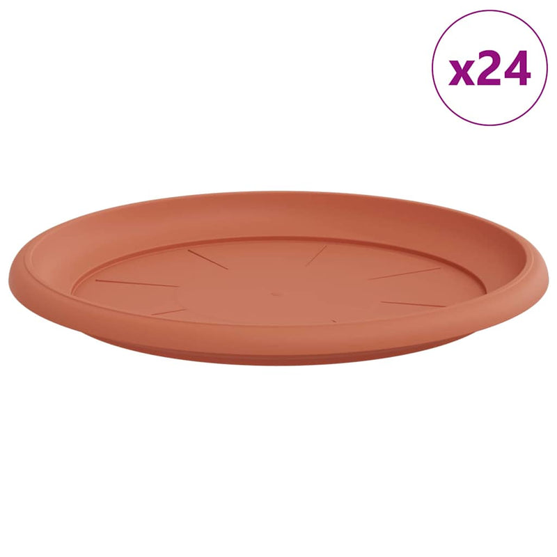 Load image into Gallery viewer, Vidaxl ronde bloemenschalen 24 pcs baksteenrood ø 27 x 2,5 cm

