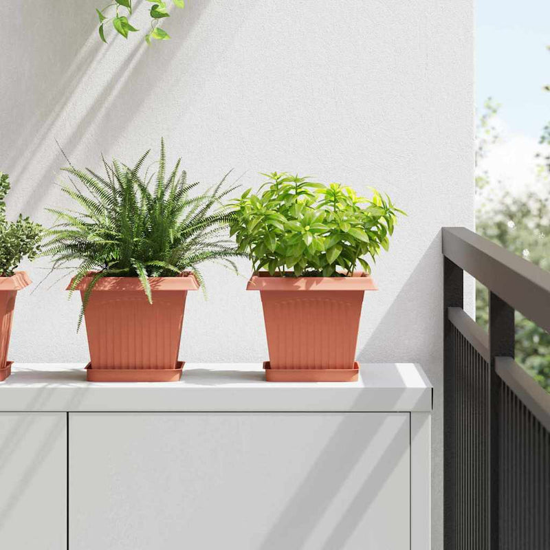 Load image into Gallery viewer, Vidaxl vierkante bloempot 6 pcs baksteenrood 20 x 20 x 16 cm kunststof
