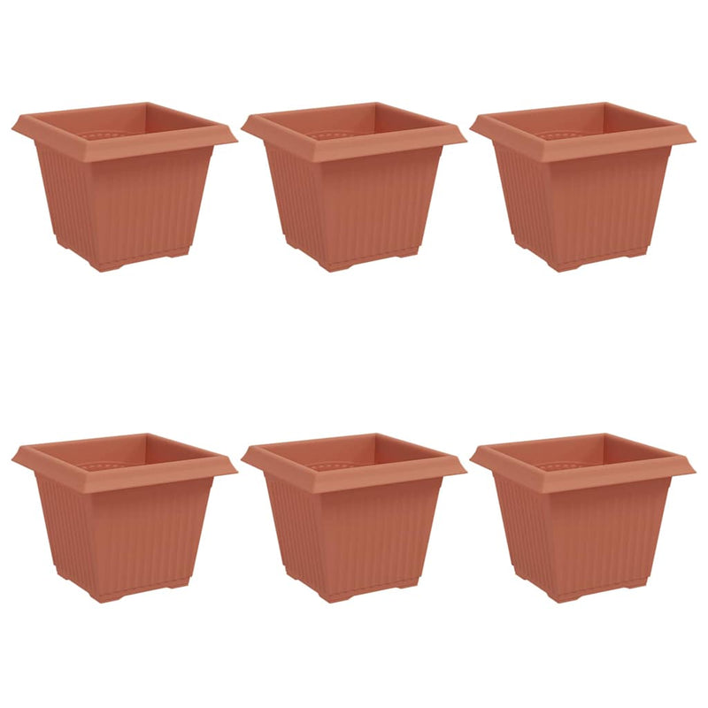Load image into Gallery viewer, Vidaxl vierkante bloempot 6 pcs baksteenrood 20 x 20 x 16 cm kunststof
