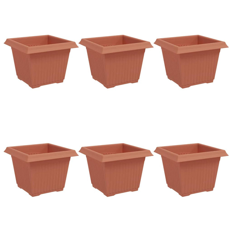 Load image into Gallery viewer, Vidaxl vierkante bloempot 6 pcs baksteenrood 23 x 23 x 17,5 cm

