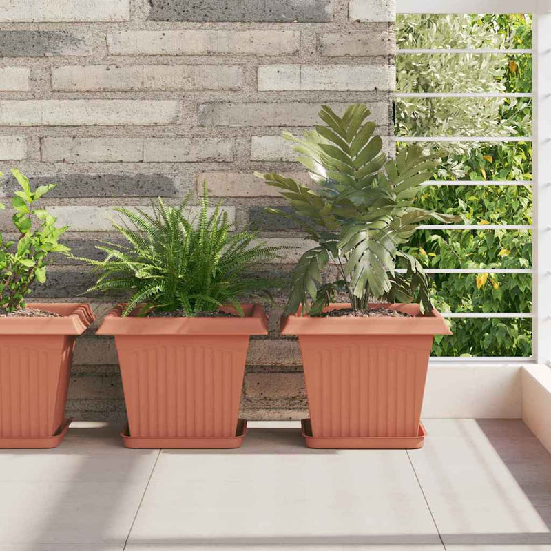 Load image into Gallery viewer, Vidaxl vierkante bloempot 6 pcs baksteenrood 28,5 x 28,5 x 22 cm
