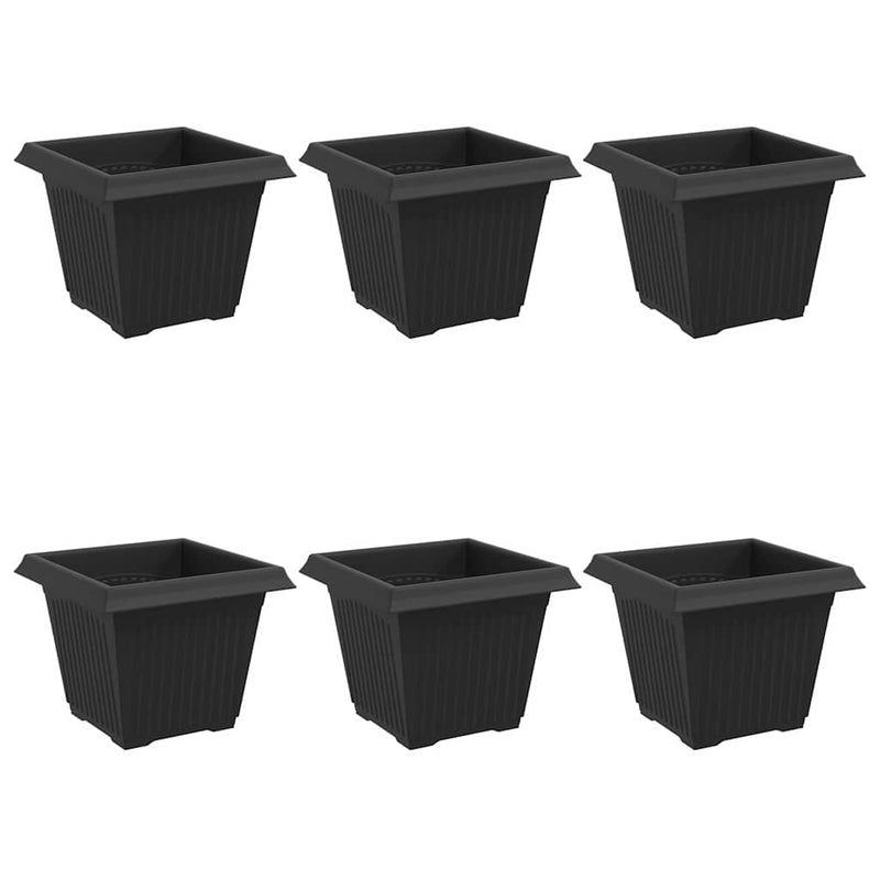 Load image into Gallery viewer, Vidaxl vierkante bloempot 6 pcs zwart 20 x 20 x 16 cm kunststof
