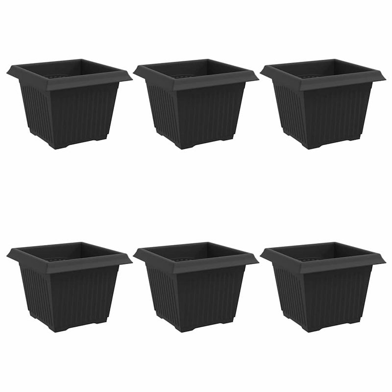 Load image into Gallery viewer, Vidaxl vierkante bloempot 6 pcs zwart 23 x 23 x 17,5 cm kunststof
